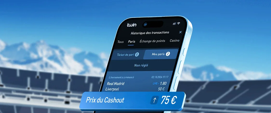 Historique des paris Twin sur un téléphone