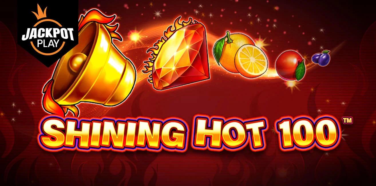 Banner för spelet Shining Hot 100 med frukter och klocka
